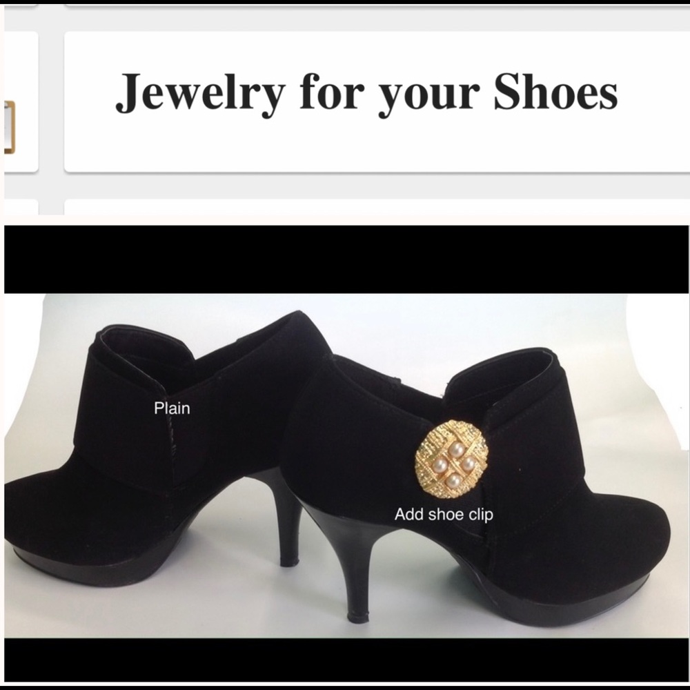 Gold & 4 Pearl Shoe Jewelry Clips
